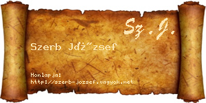 Szerb József névjegykártya